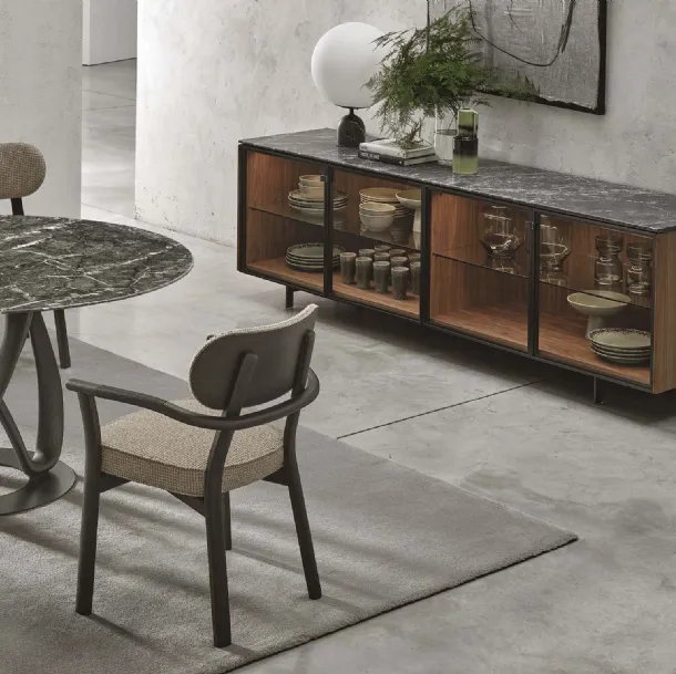 Madia Matics 4 in wood with glass doors by Porada