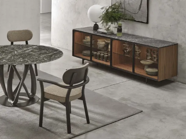 Madia Matics 4 in wood with glass doors by Porada