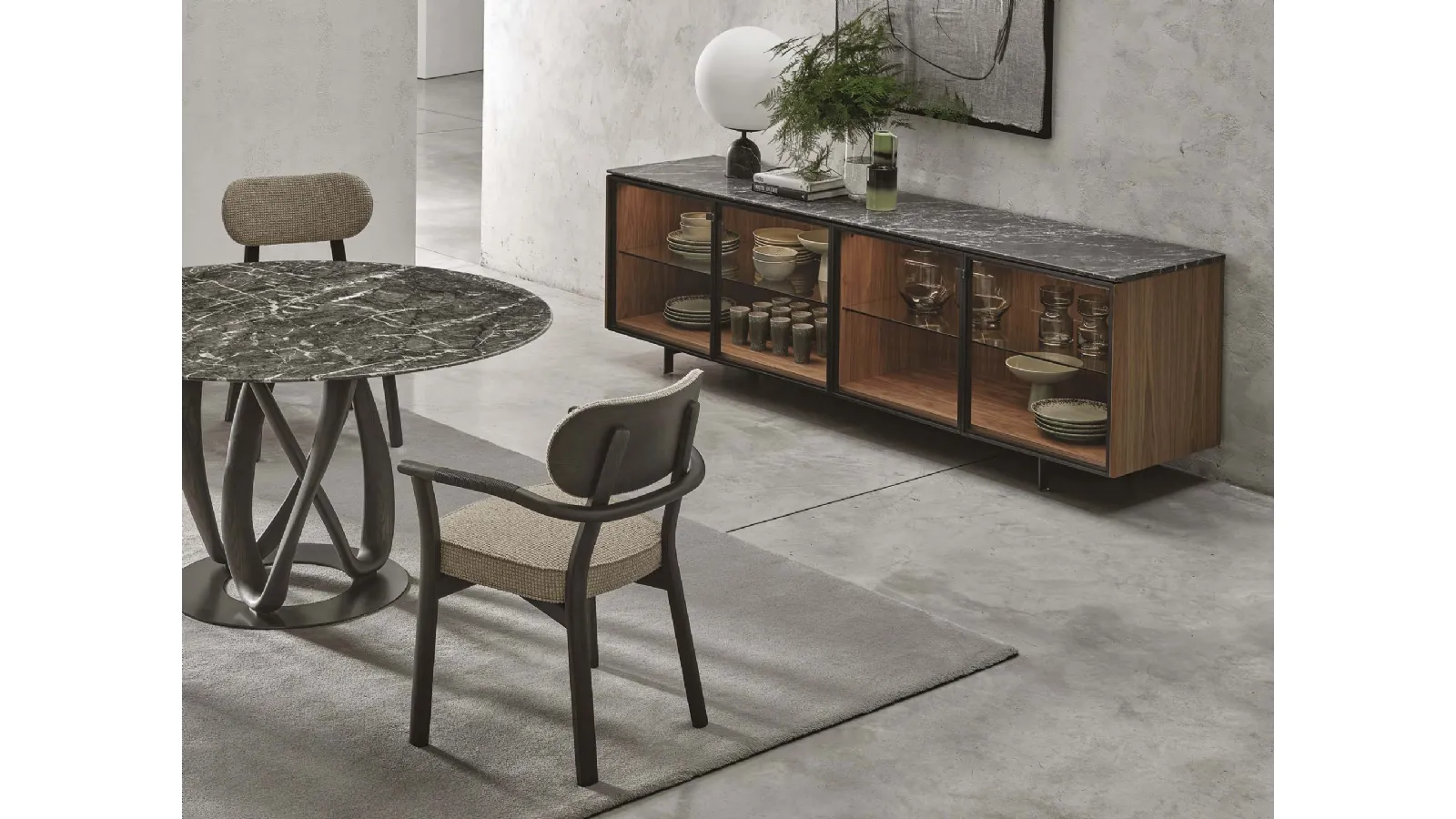 Madia Matics 4 in wood with glass doors by Porada