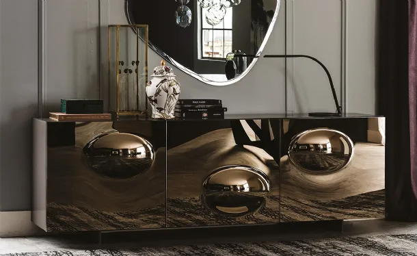 Madia with Paramount convex glass doors by Cattelan Italia