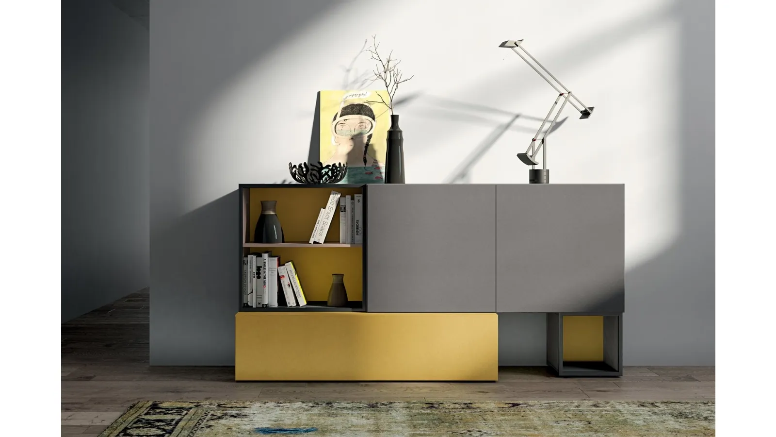 Madia Rebel MR 04 in matte lacquered sulfur and ash by Fimar