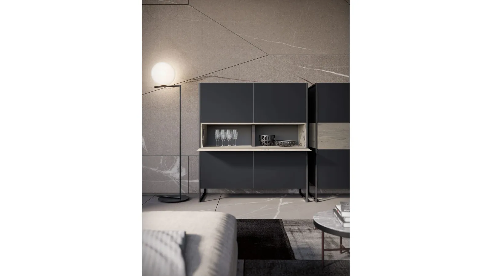 Tall Madia Rebel RS 01 in matte lacquer by Fimar