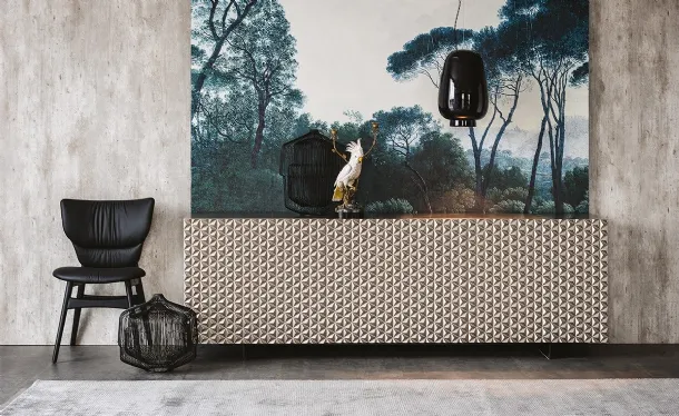 Royalton wooden sideboard with lacquered polyurethane doors by Cattelan Italia