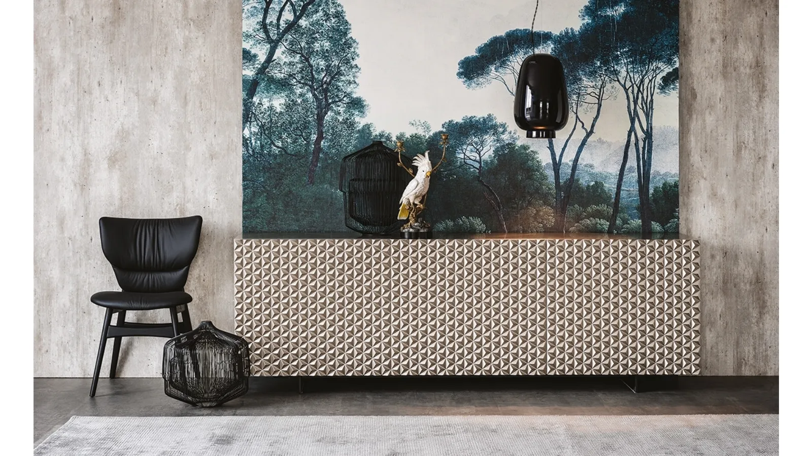 Royalton wooden sideboard with lacquered polyurethane doors by Cattelan Italia