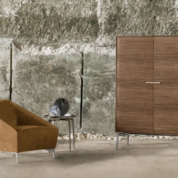 Tall Madia Shake in Alivar inlaid Walnut finish