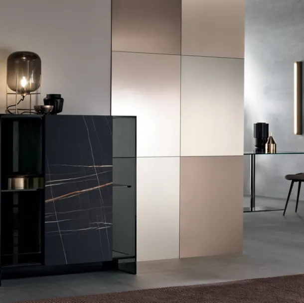 Shoji Cabinet in glass and ceramic by Tonelli
