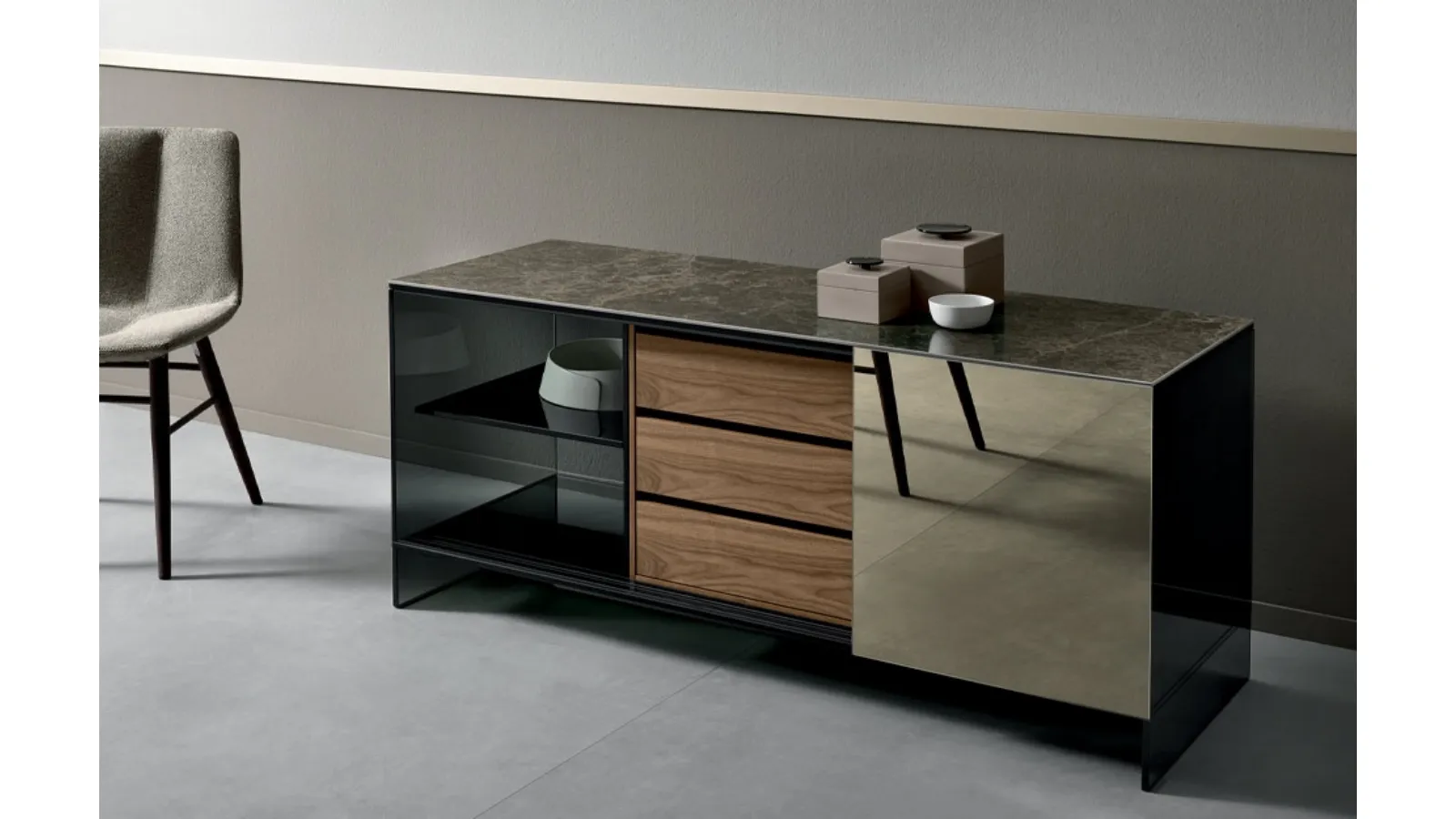 Shoji Glass Cabinet by Tonelli