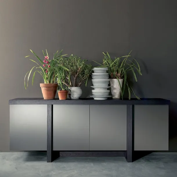 Madia T Line in slate lacquer and lava elm by Fimar