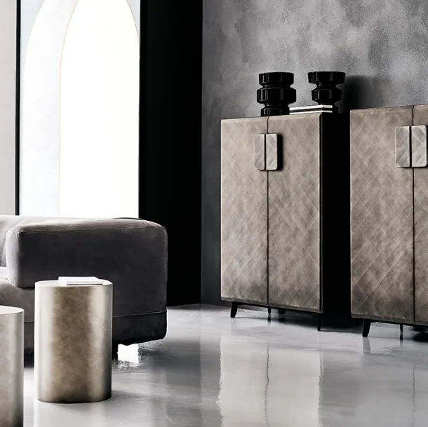 Wooden sideboard with doors in Brushed Grey Tudor finish by Cattelan Italia