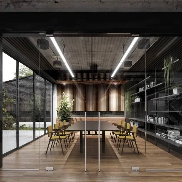 Transparent Glass Partition Wall for Tao Office by Doal