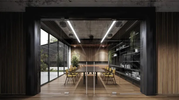 Transparent Glass Partition Wall for Tao Office by Doal