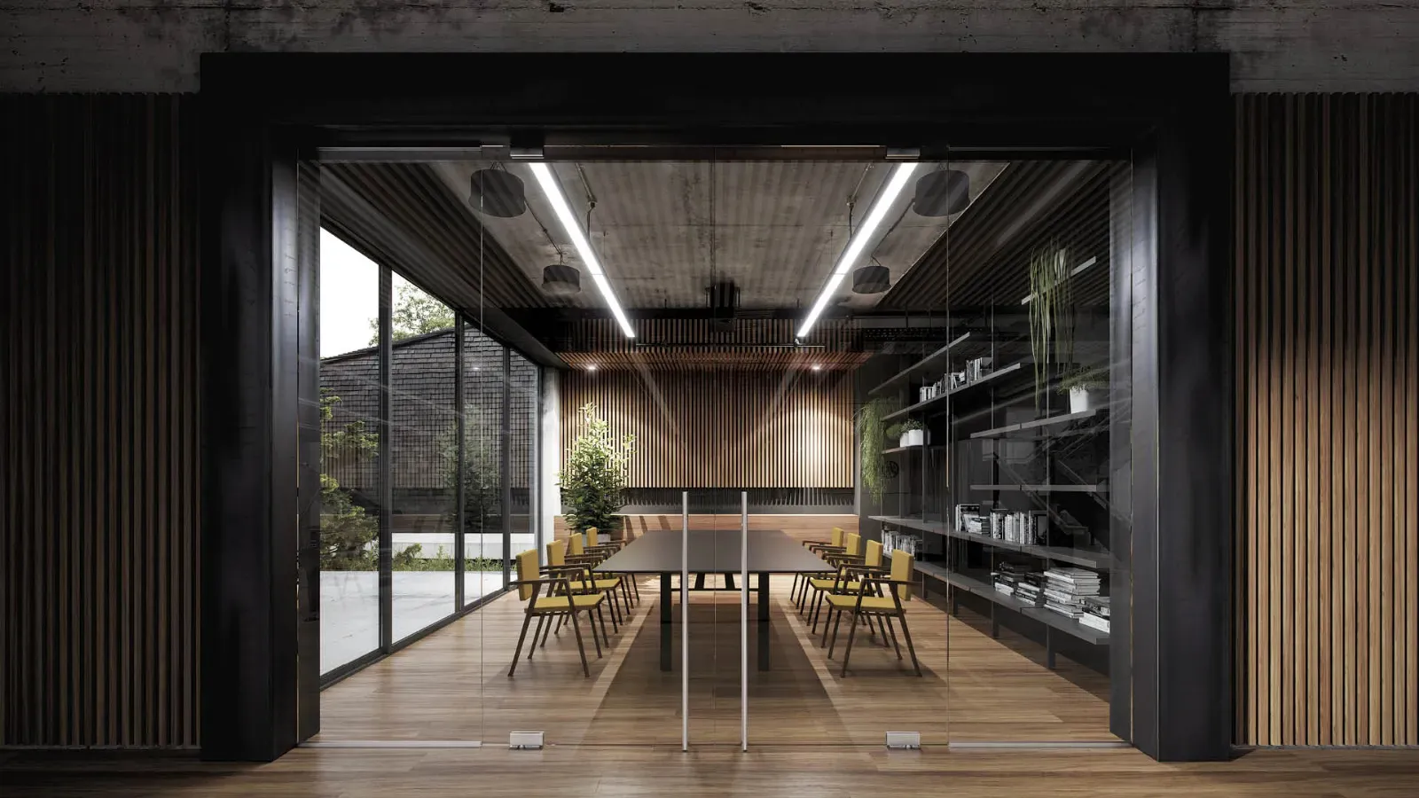 Transparent Glass Partition Wall for Tao Office by Doal