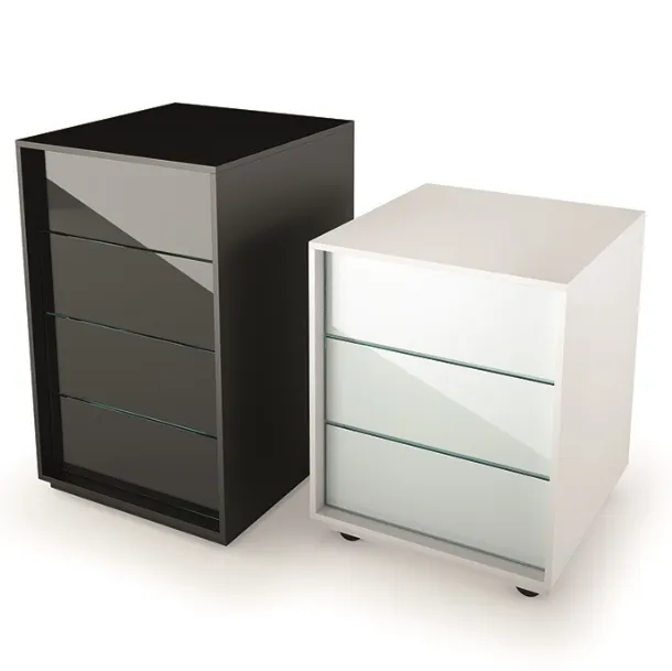 Office Drawer Unit with Glass Fronts Luminare by Fiam