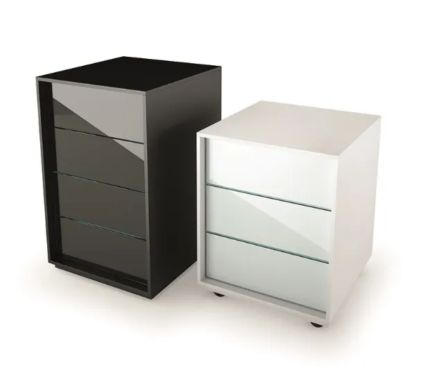Office Drawer Unit with Glass Fronts Luminare by Fiam