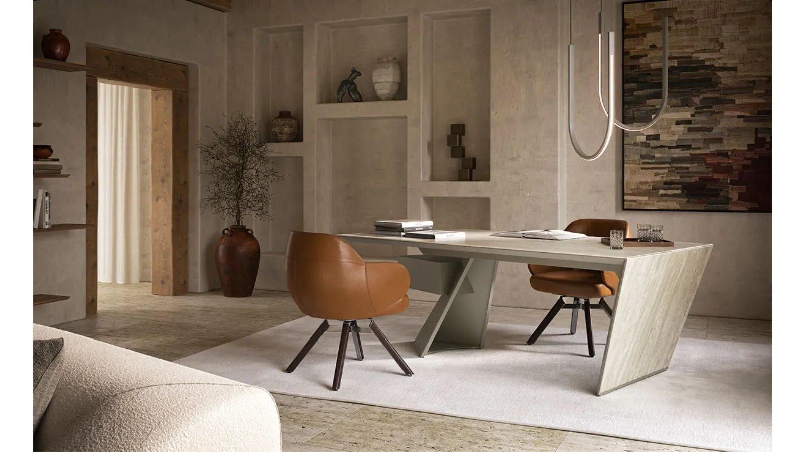 Executive desk in ceramic Nasdaq Keramik by Cattelan Italia