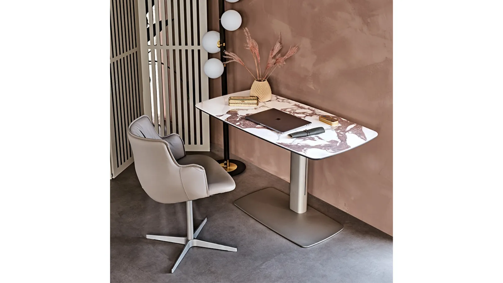 Operative Desk in Ceramic and Metal Runner Keramik by Cattelan Italia