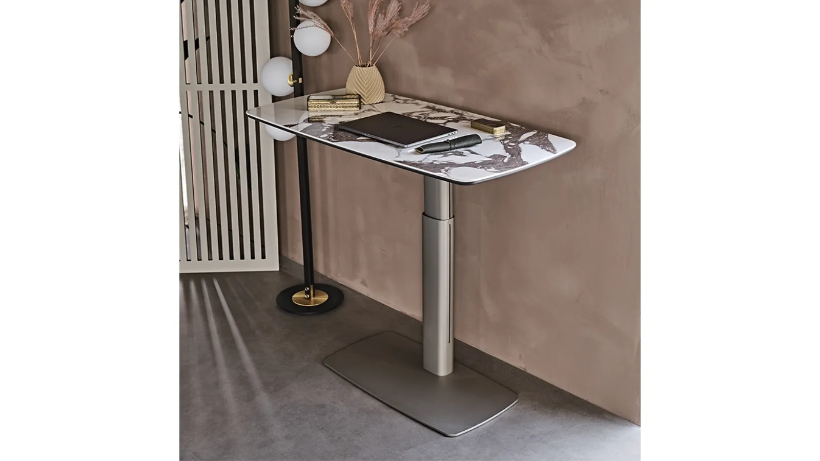 Operative Desk in Ceramic and Metal Runner Keramik by Cattelan Italia