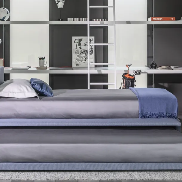 Single bed with pull-out bed Biss by Flou