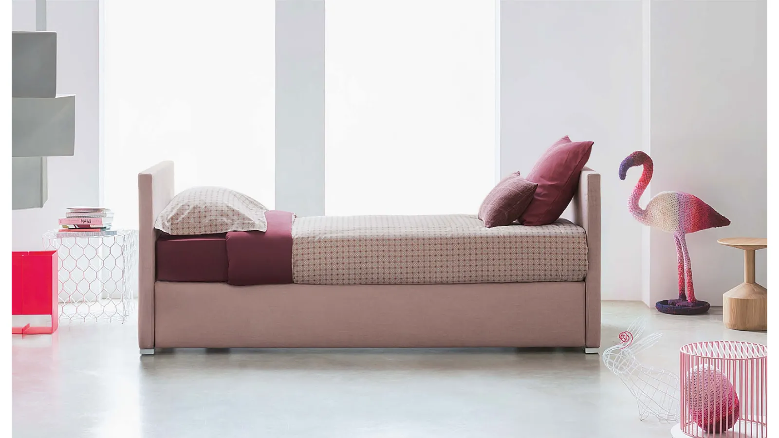 Single bed with pull-out bed Biss by Flou