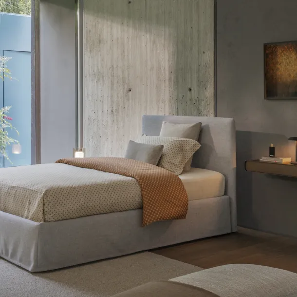 Single bed with storage Notturno Shabby Chic by Flou