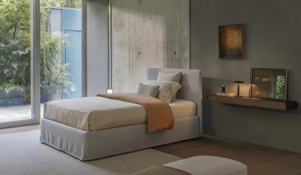 Single bed with storage Notturno Shabby Chic by Flou