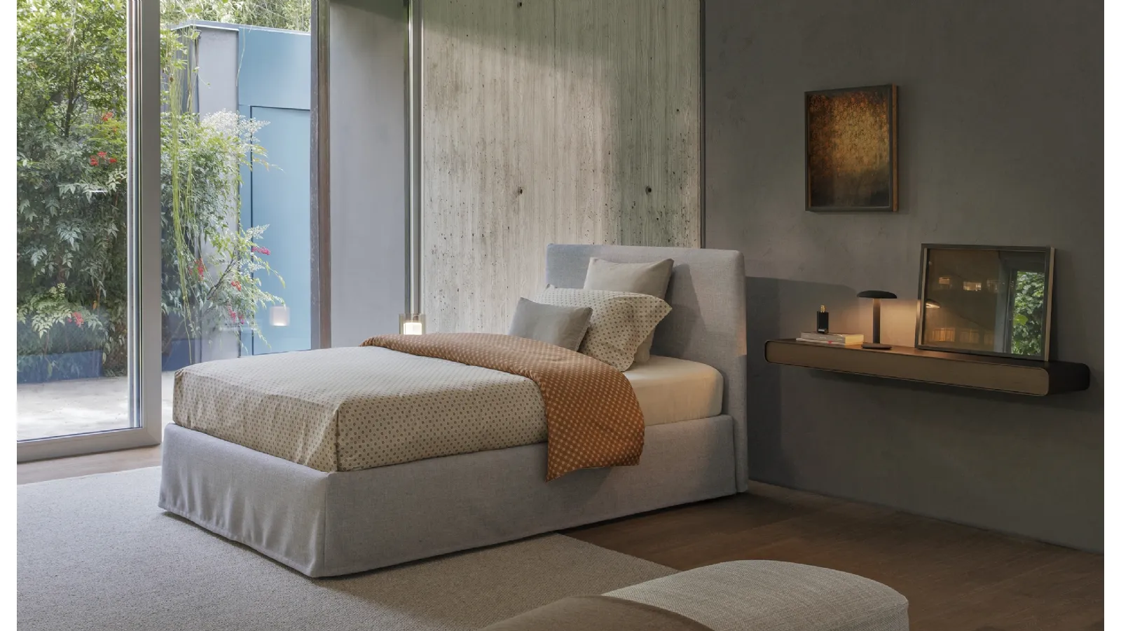 Single bed with storage Notturno Shabby Chic by Flou