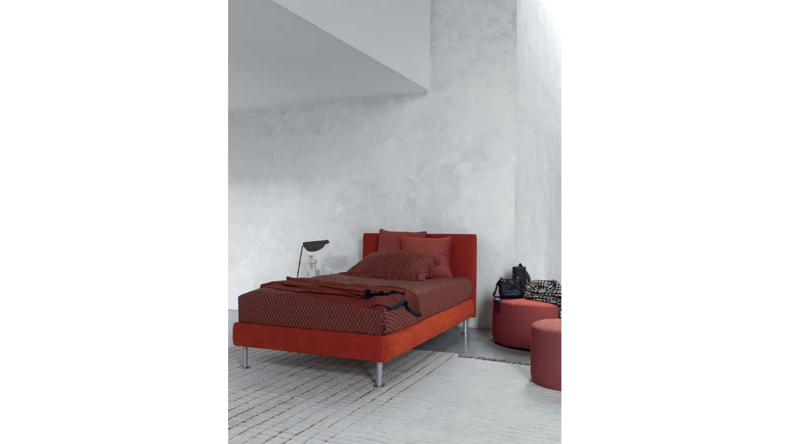 Single bed in Notturno fabric by Flou