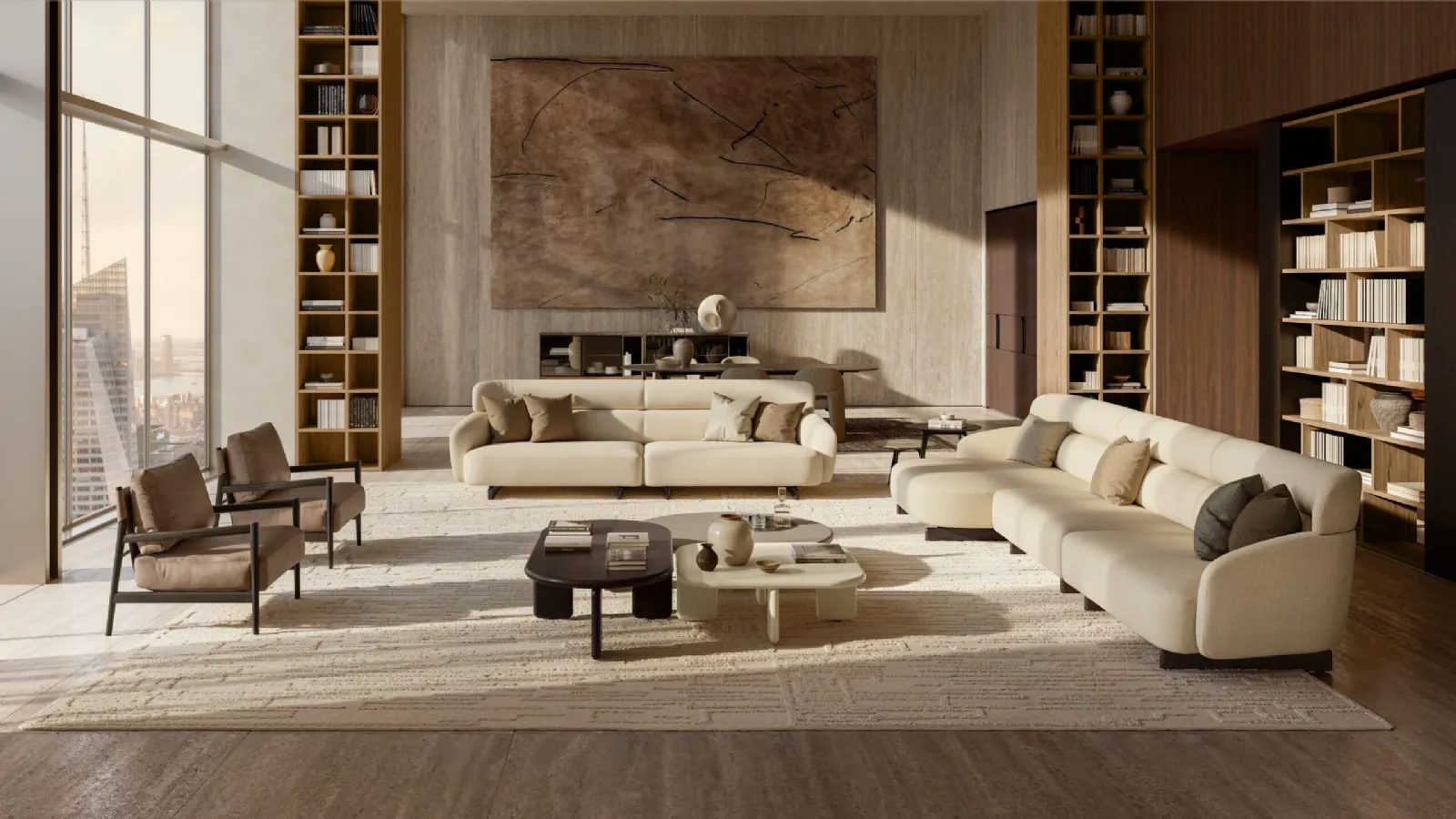 Ares linear sofa by Lema
