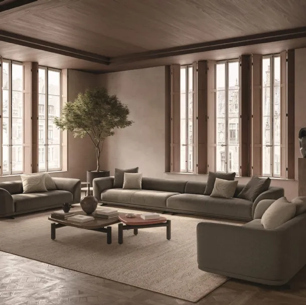 Upholstered fabric lounge Aurel by Lema