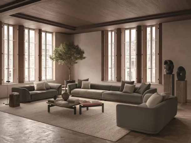 Upholstered fabric lounge Aurel by Lema