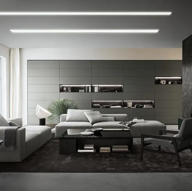 Austin upholstered fabric linear sofa by Giellesse