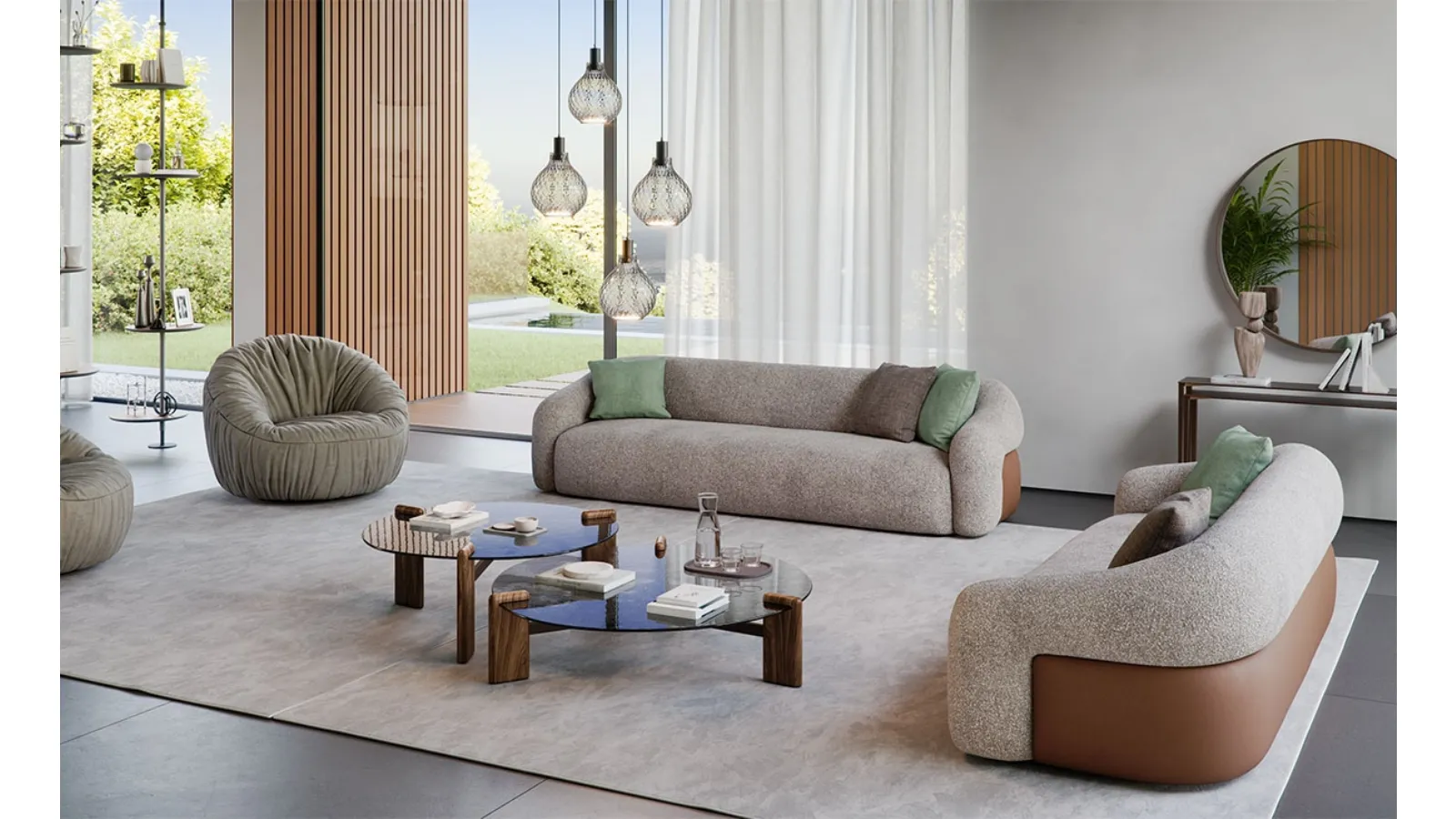 Baldwin linear sofa by Cattelan Italia