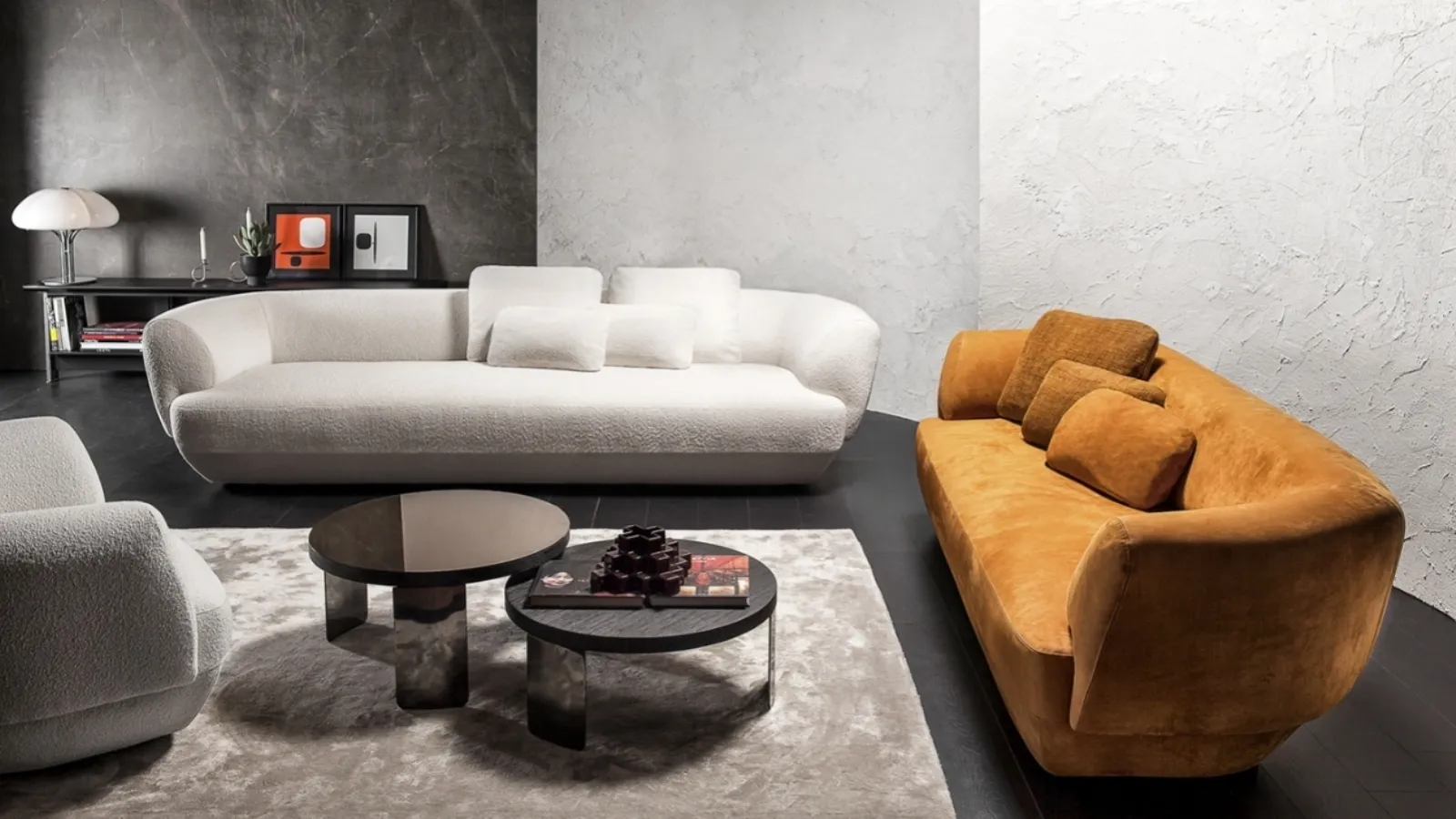 Confident linear sofa by Vibieffe