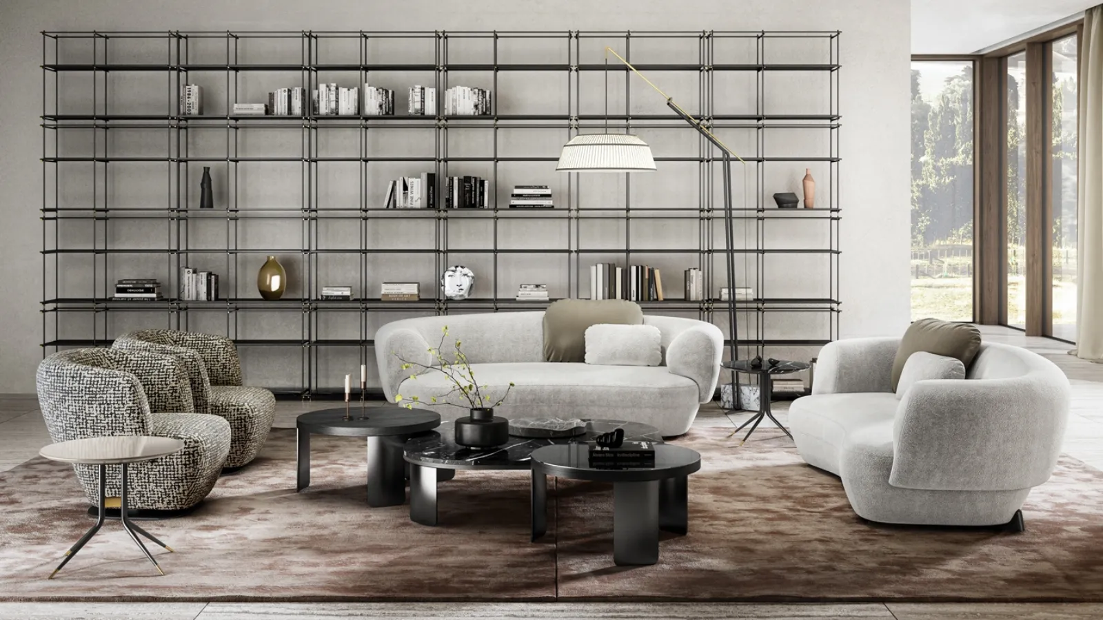 Confident linear sofa by Vibieffe