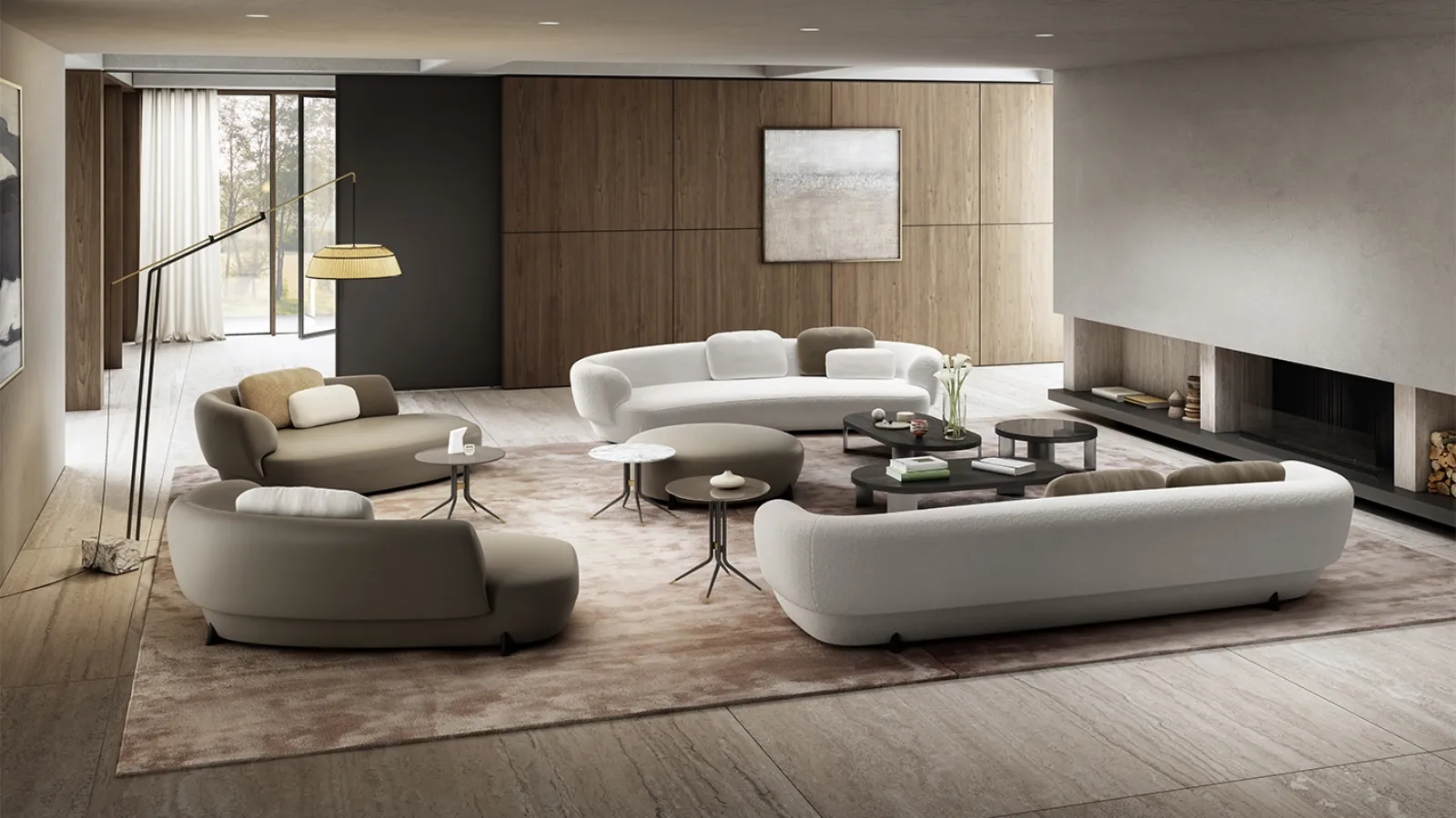 Confident linear sofa by Vibieffe