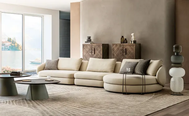 Craig sofa with chaise longue by Cattelan Italia
