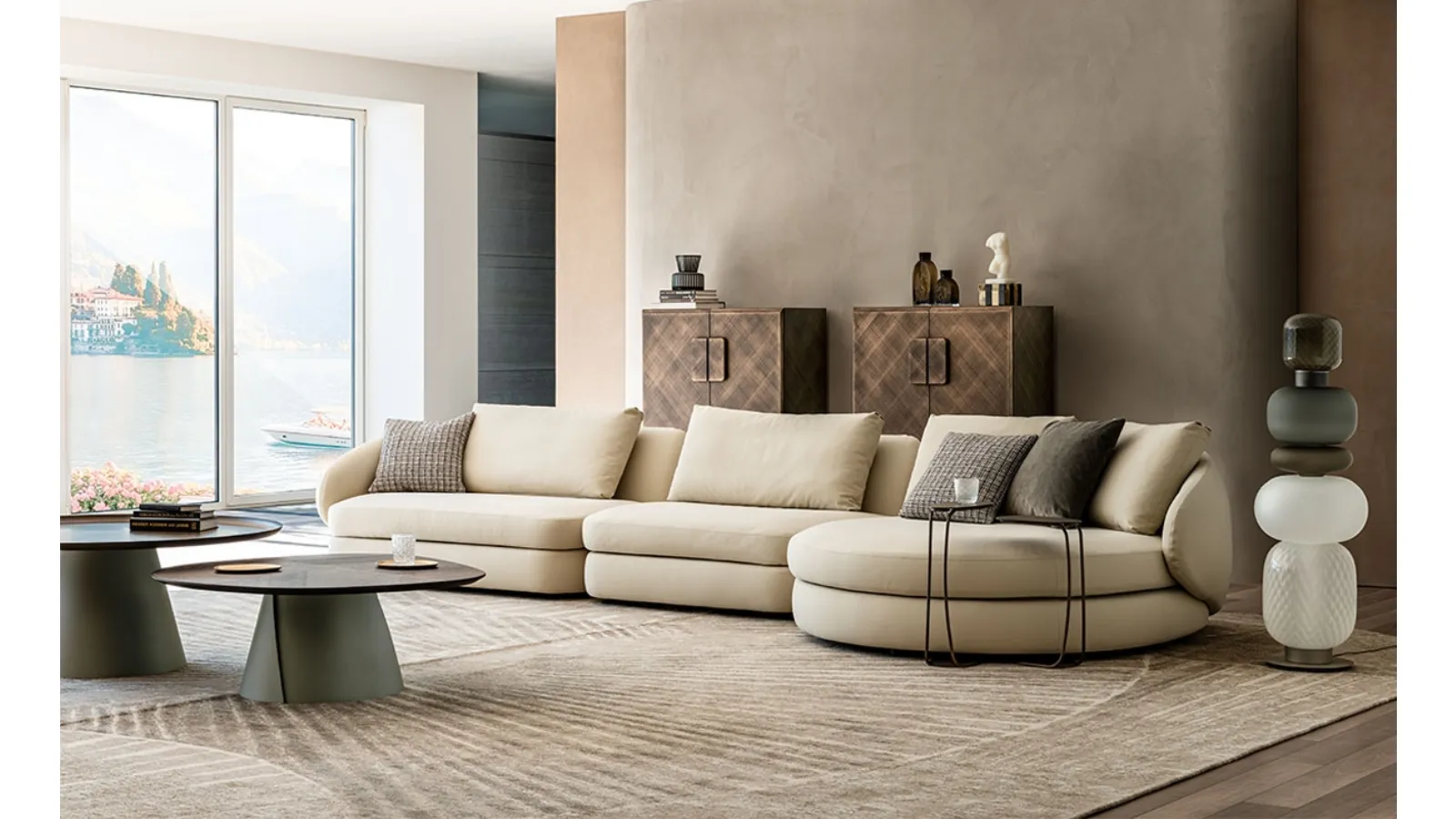 Craig sofa with chaise longue by Cattelan Italia