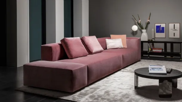 Cube linear sofa by Vibieffe