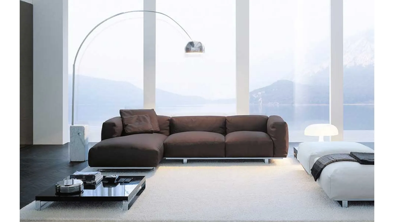Upholstered fabric sofa with peninsula Daytona by Alivar