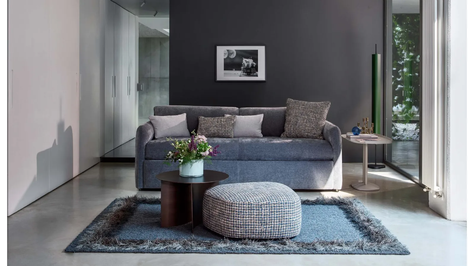 Flou Padded Fabric Sofa Bed Diletto