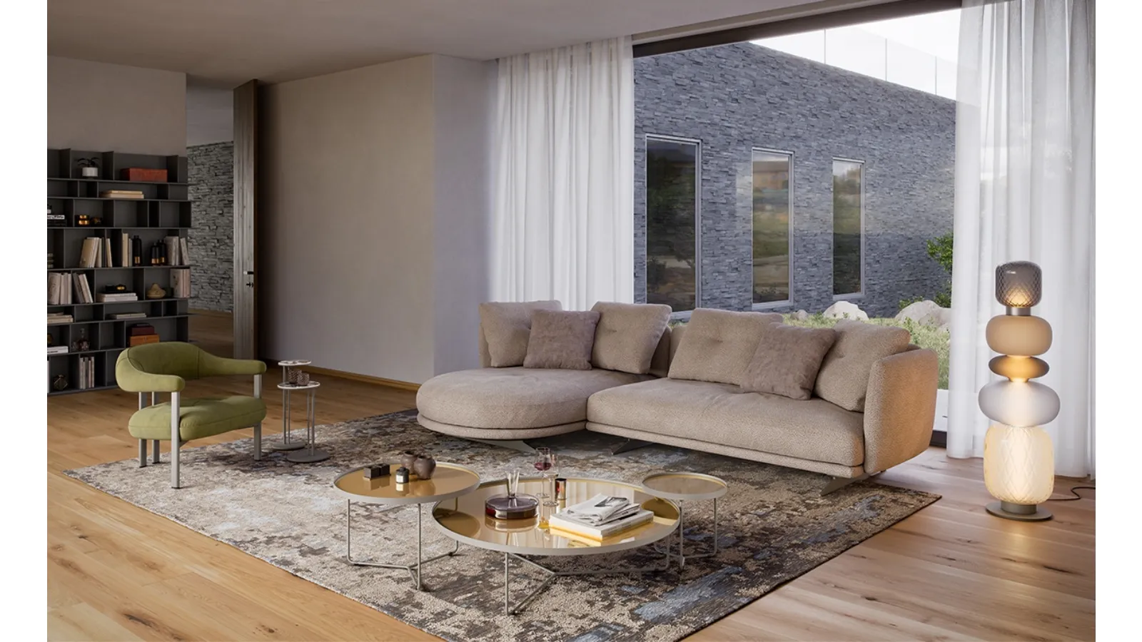 Douglas sofa with chaise lounge by Cattelan Italia