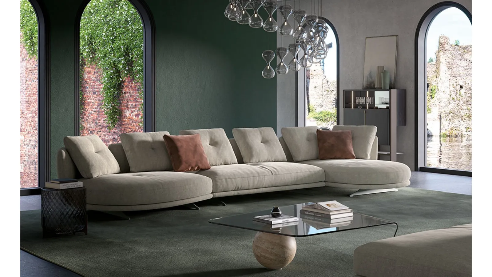 Douglas sofa with chaise lounge by Cattelan Italia
