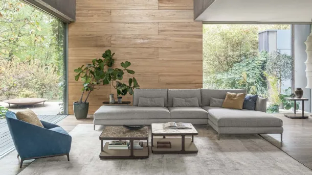 Fabric sofa with chaise lounge Eliot by Alivar
