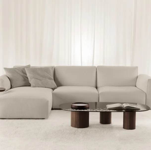 Eva sofa with chaise lounge by Vibieffe