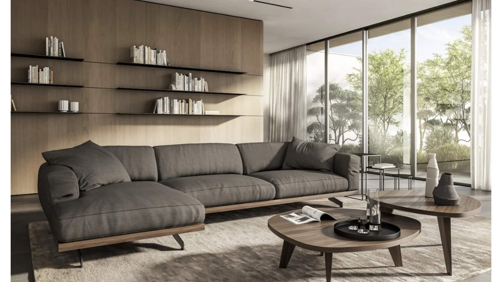 Fancy sofa with chaise longue by Vibieffe
