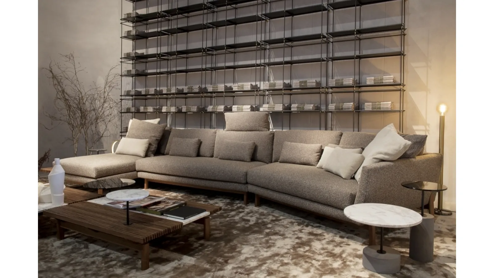 Fabric sofa with peninsula Feel by Vibieffe