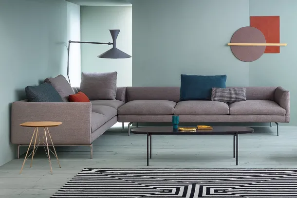 Flamingo corner sofa in padded fabric by Zanotta