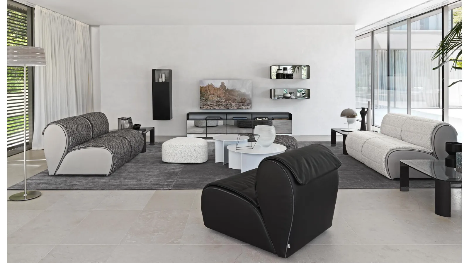 Flora fabric sofa by Flou