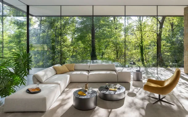 Freemood corner sofa in padded fabric by Desirèe