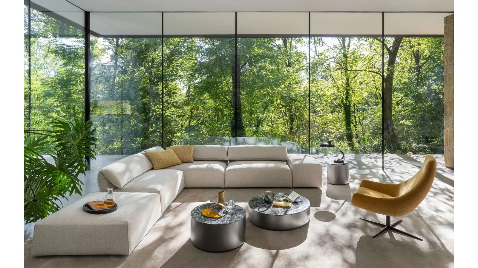 Freemood corner sofa in padded fabric by Desirèe